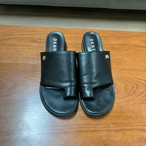 DKNY leather slides